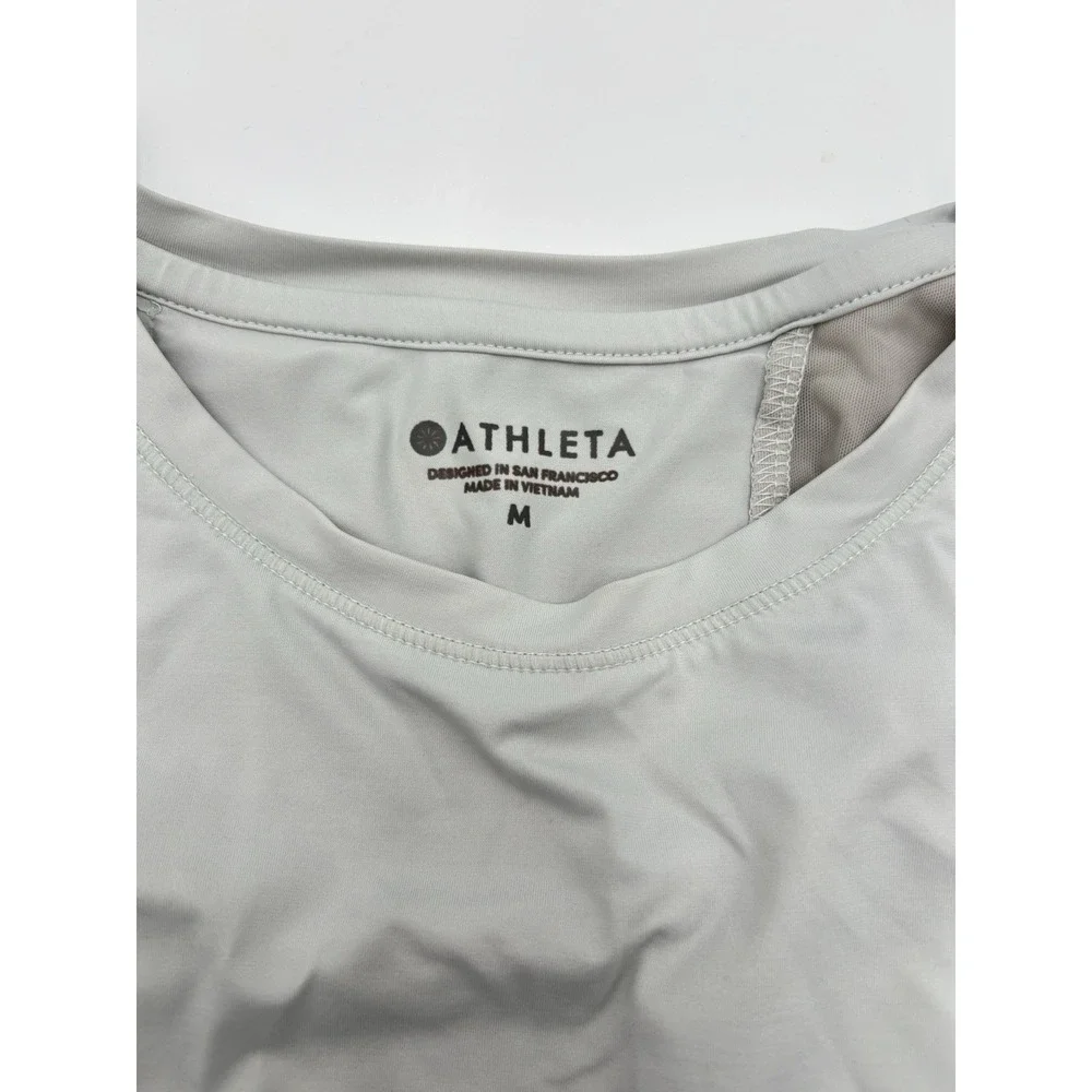 Athleta Open Back Workout Tank Womens Medium Gray Yoga Gym Athleisure Top - Picture 2 of 9